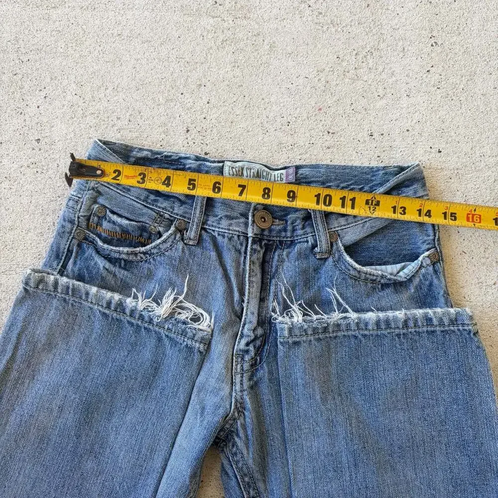Y2k Aeropostale Essex Straight Leg Distressed Light Wash Denim Jeans 28/30